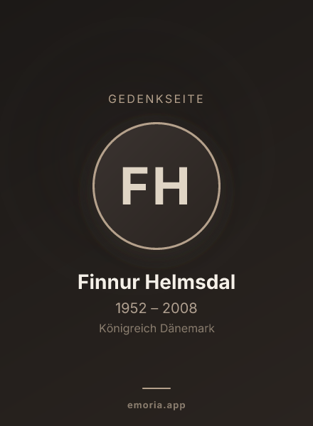 Gedenkportrait von Finnur Helmsdal