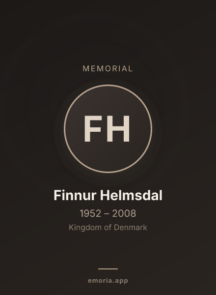 Memorial portrait of Finnur Helmsdal