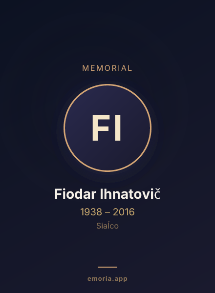 Memorial portrait of Fiodar Ihnatovič