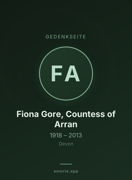 Gedenkportrait von Fiona Gore, Countess of Arran
