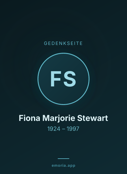 Gedenkportrait von Fiona Marjorie Stewart