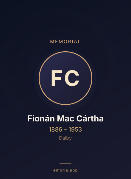 Memorial portrait of Fionán Mac Cártha