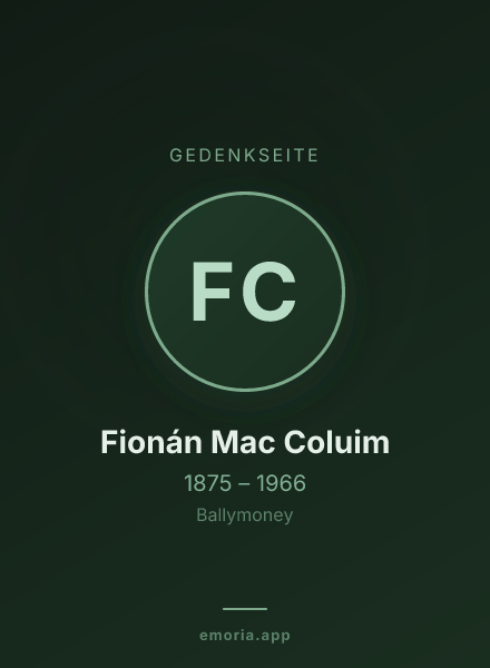 Gedenkportrait von Fionán Mac Coluim