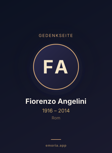 Gedenkportrait von Fiorenzo Angelini