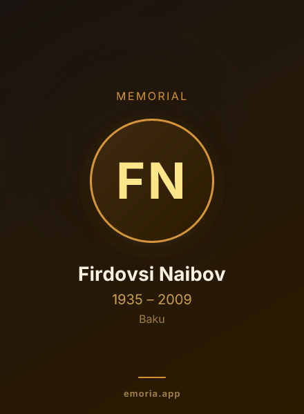 Memorial portrait of Firdovsi Naibov