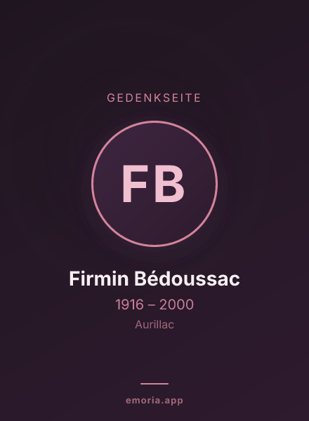 Gedenkportrait von Firmin Bédoussac
