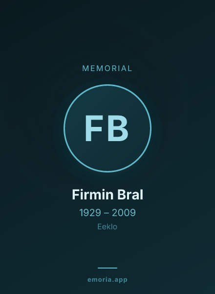 Memorial portrait of Firmin Bral