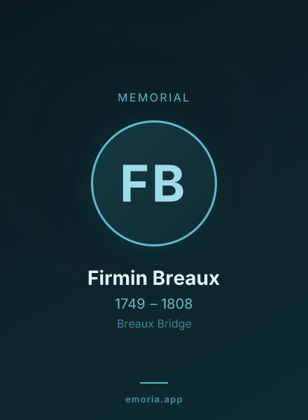 Memorial portrait of Firmin Breaux