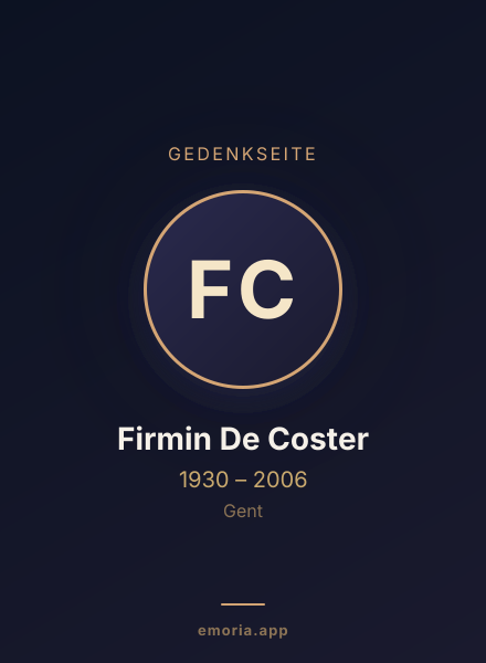 Gedenkportrait von Firmin De Coster