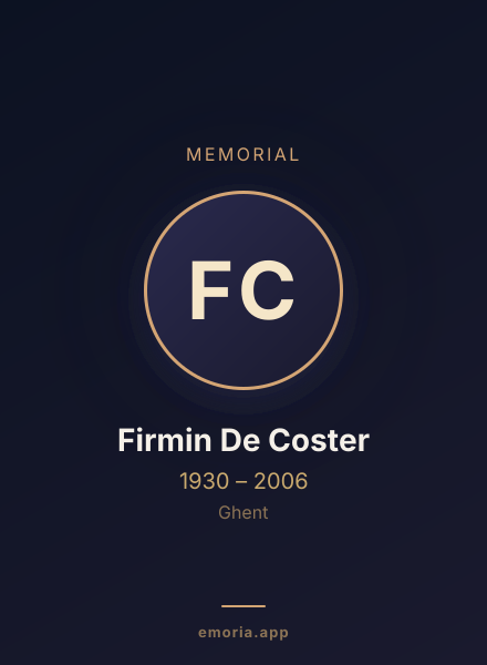 Memorial portrait of Firmin De Coster