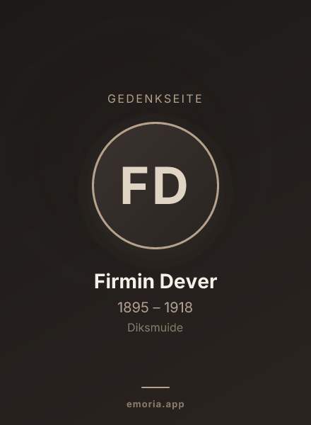 Gedenkportrait von Firmin Dever
