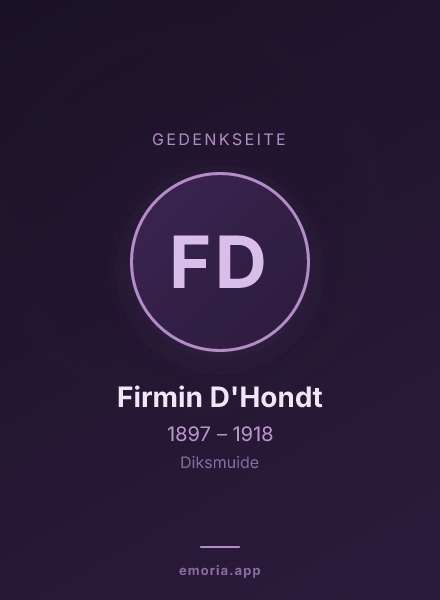 Gedenkportrait von Firmin D'Hondt
