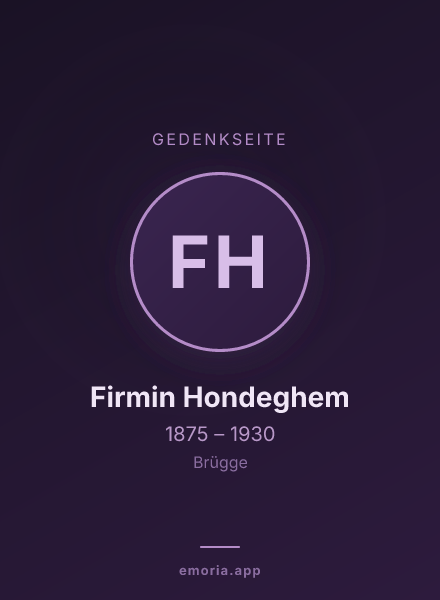 Gedenkportrait von Firmin Hondeghem
