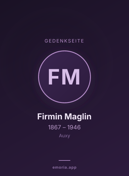 Gedenkportrait von Firmin Maglin
