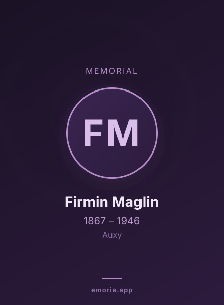 Memorial portrait of Firmin Maglin