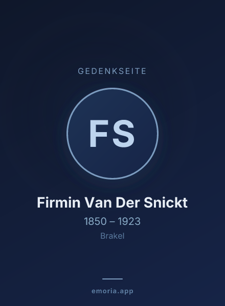 Gedenkportrait von Firmin Van Der Snickt