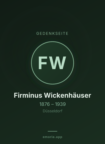 Gedenkportrait von Firminus Wickenhäuser