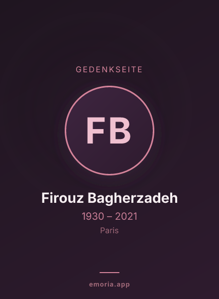 Gedenkportrait von Firouz Bagherzadeh