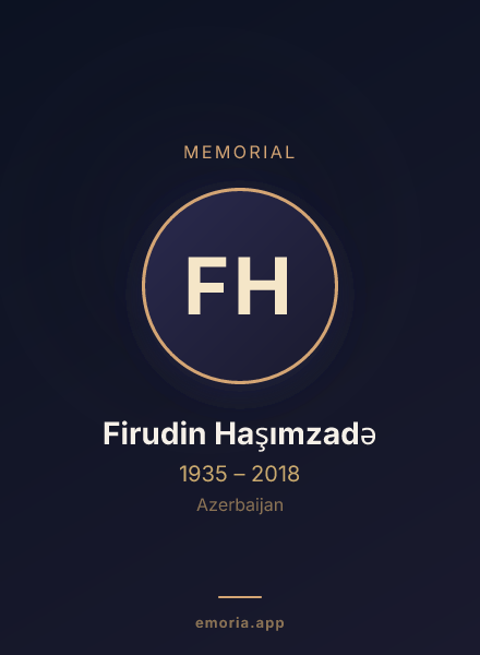 Memorial portrait of Firudin Haşımzadə
