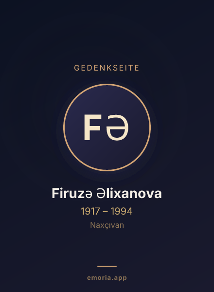Gedenkportrait von Firuzə Əlixanova