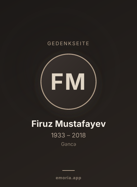 Gedenkportrait von Firuz Mustafayev
