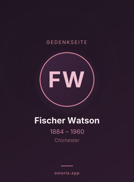 Gedenkportrait von Fischer Watson