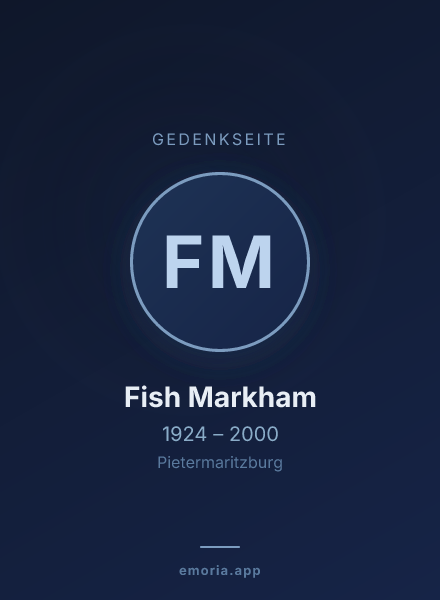 Gedenkportrait von Fish Markham