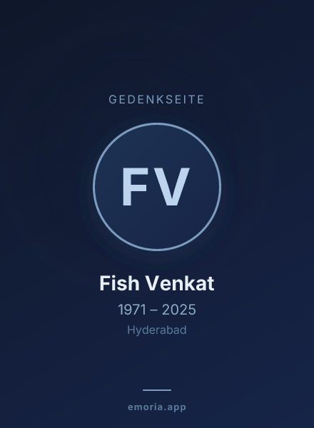 Gedenkportrait von Fish Venkat