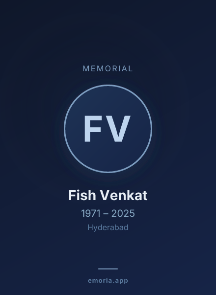 Memorial portrait of Fish Venkat
