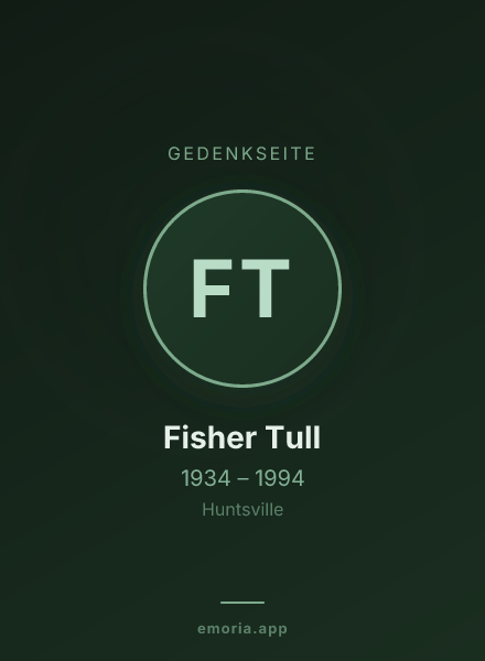 Gedenkportrait von Fisher Tull