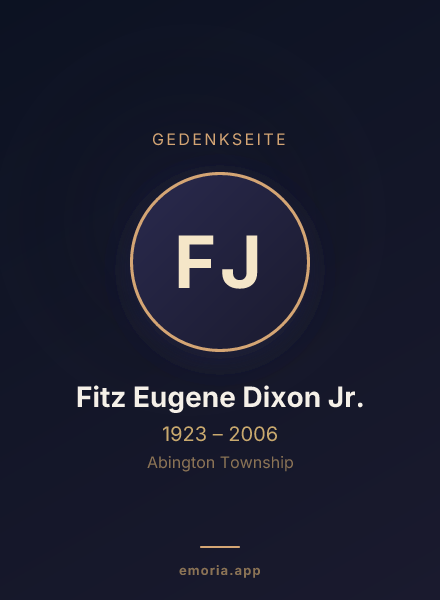 Gedenkportrait von Fitz Eugene Dixon Jr.