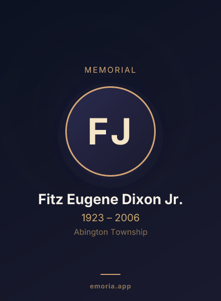Memorial portrait of Fitz Eugene Dixon Jr.