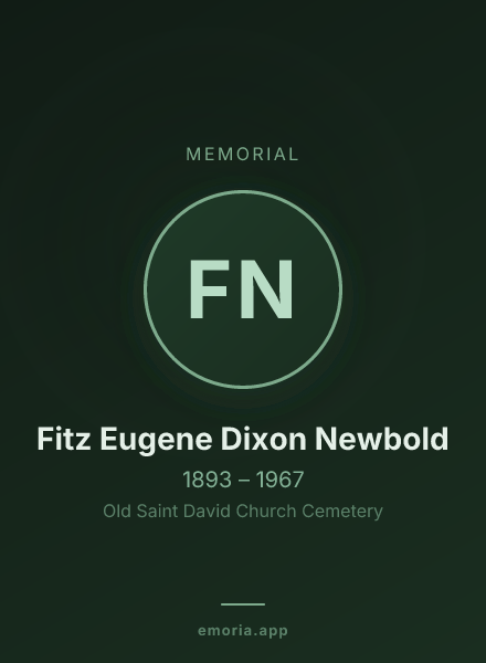Memorial portrait of Fitz Eugene Dixon Newbold
