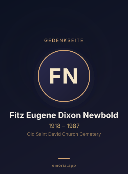 Gedenkportrait von Fitz Eugene Dixon Newbold