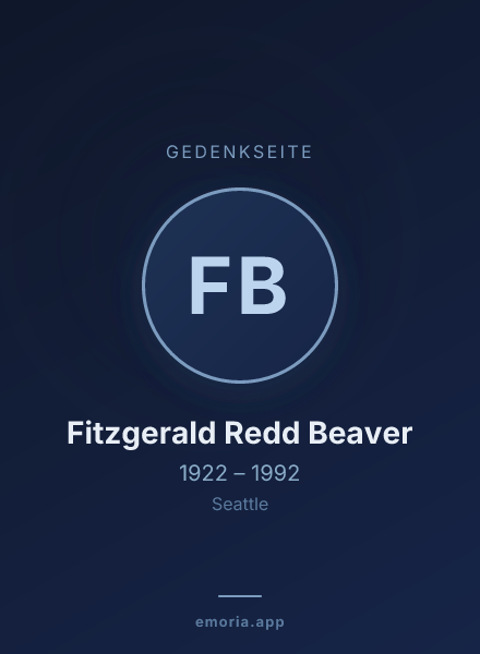Gedenkportrait von Fitzgerald Redd Beaver
