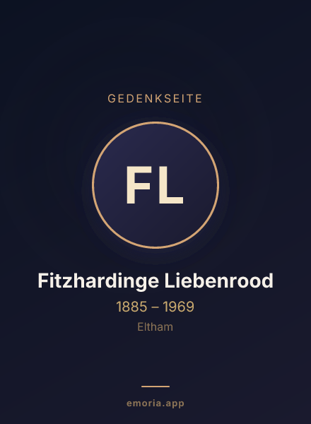 Gedenkportrait von Fitzhardinge Liebenrood