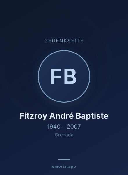 Gedenkportrait von Fitzroy André Baptiste