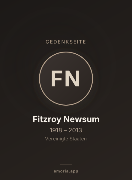 Gedenkportrait von Fitzroy Newsum