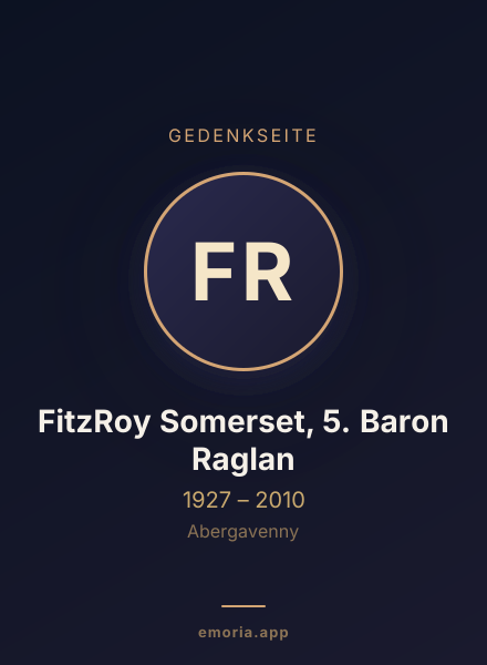 Gedenkportrait von FitzRoy Somerset, 5. Baron Raglan