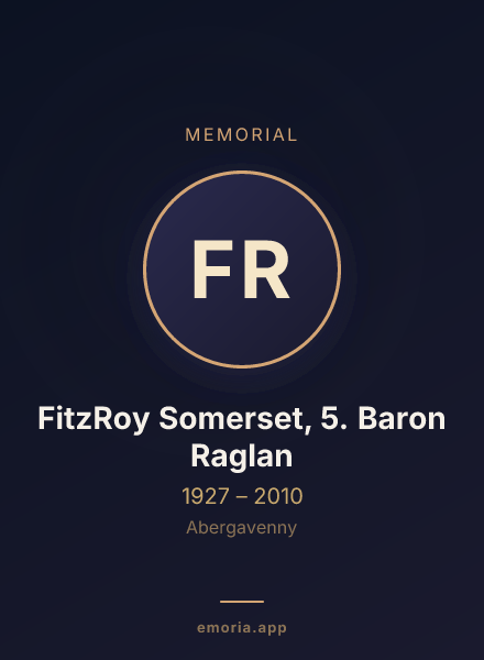 Memorial portrait of FitzRoy Somerset, 5. Baron Raglan