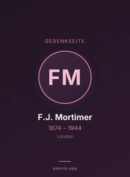 Gedenkportrait von F.J. Mortimer