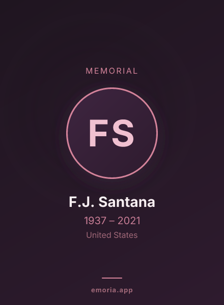 Memorial portrait of F.J. Santana