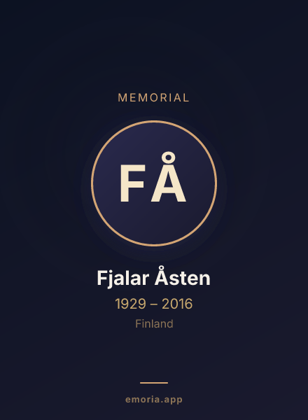 Memorial portrait of Fjalar Åsten
