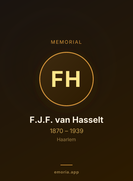 Memorial portrait of F.J.F. van Hasselt