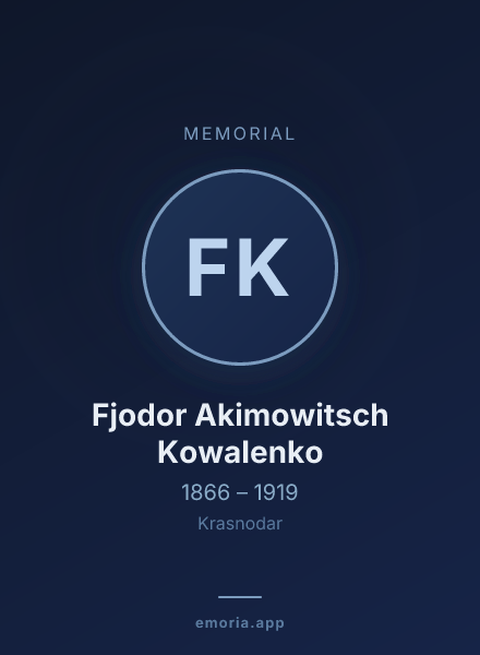 Memorial portrait of Fjodor Akimowitsch Kowalenko