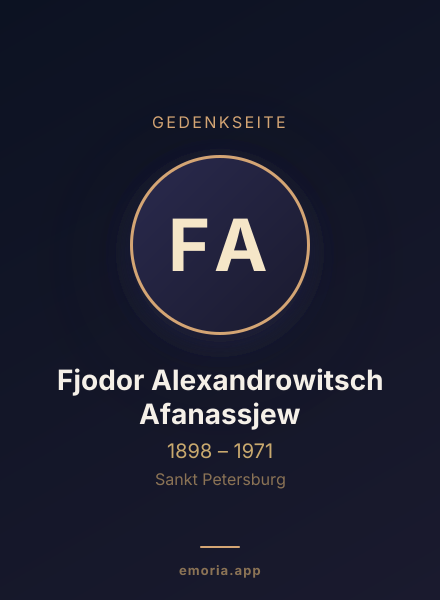 Gedenkportrait von Fjodor Alexandrowitsch Afanassjew