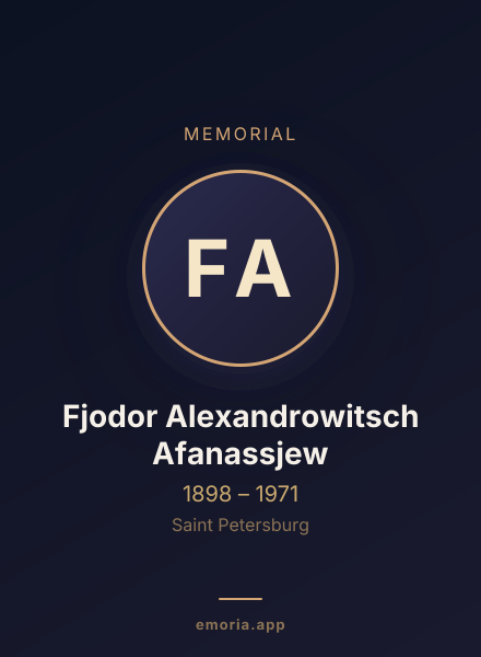 Memorial portrait of Fjodor Alexandrowitsch Afanassjew