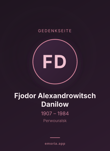 Gedenkportrait von Fjodor Alexandrowitsch Danilow