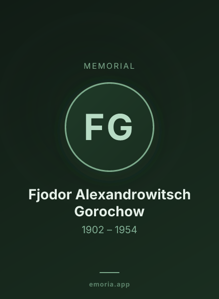 Memorial portrait of Fjodor Alexandrowitsch Gorochow