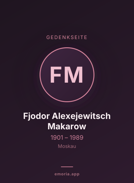Gedenkportrait von Fjodor Alexejewitsch Makarow